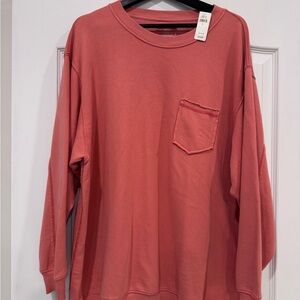 Aerie Everyday Pocket Sweater Coral Size Large NWT